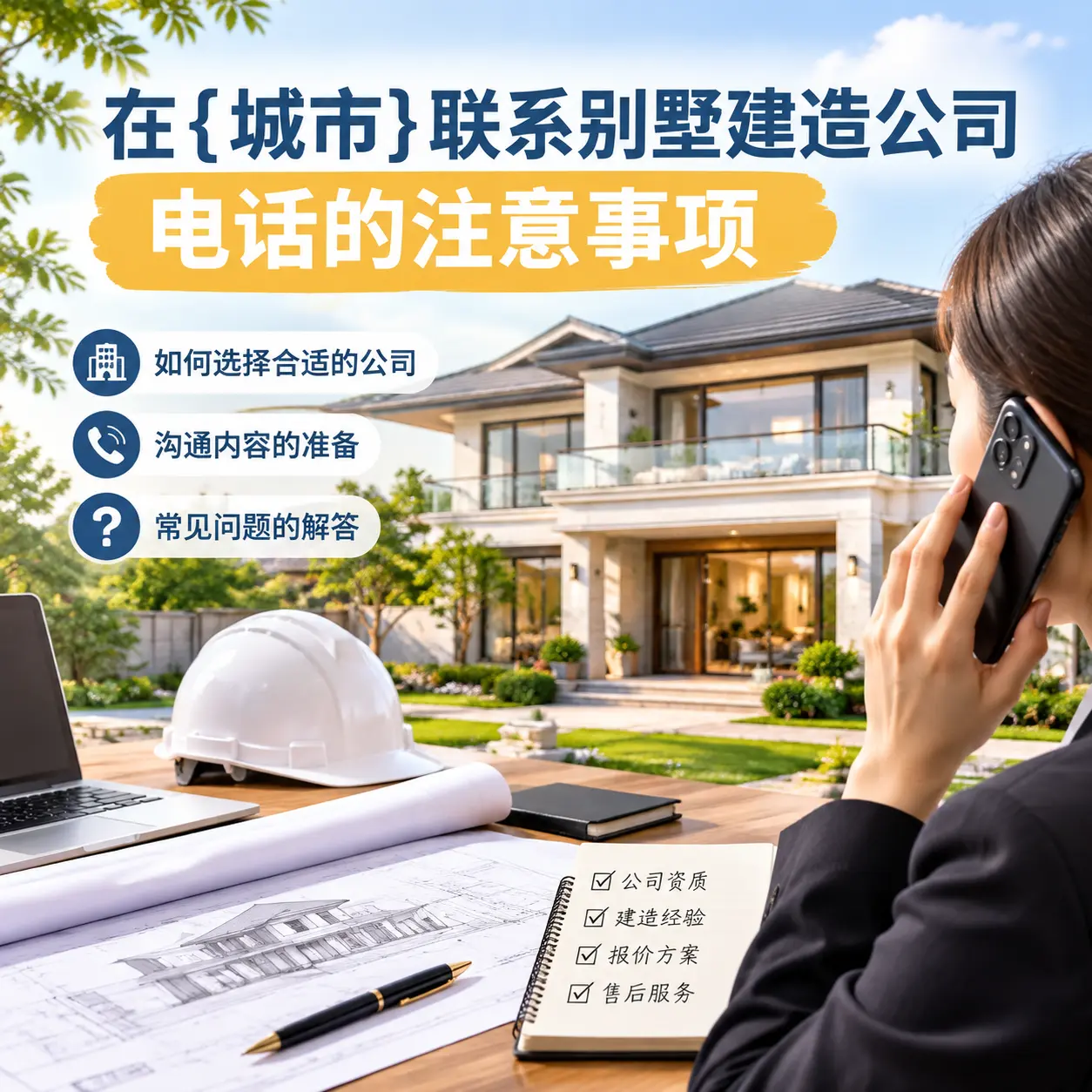 在碧江联系别墅建造公司电话的注意事项